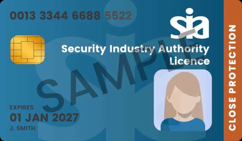 sia close protection badge
