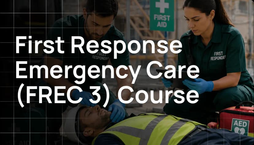 Learners taking the First Responder training in the UK with Hurak, to handle emergencies, and earn FREC 3 certificate.
