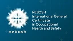NEBOSH International General Certificate online course hero image booked through Hurak showing health and safety training