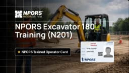 Learner taking the NPORS 180 Excavator Training with Hurak
