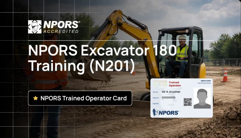 Learner taking the NPORS 180 Excavator Training with Hurak