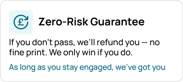 Zero-risk guarantee for NVQ courses with a full refund if you don’t pass